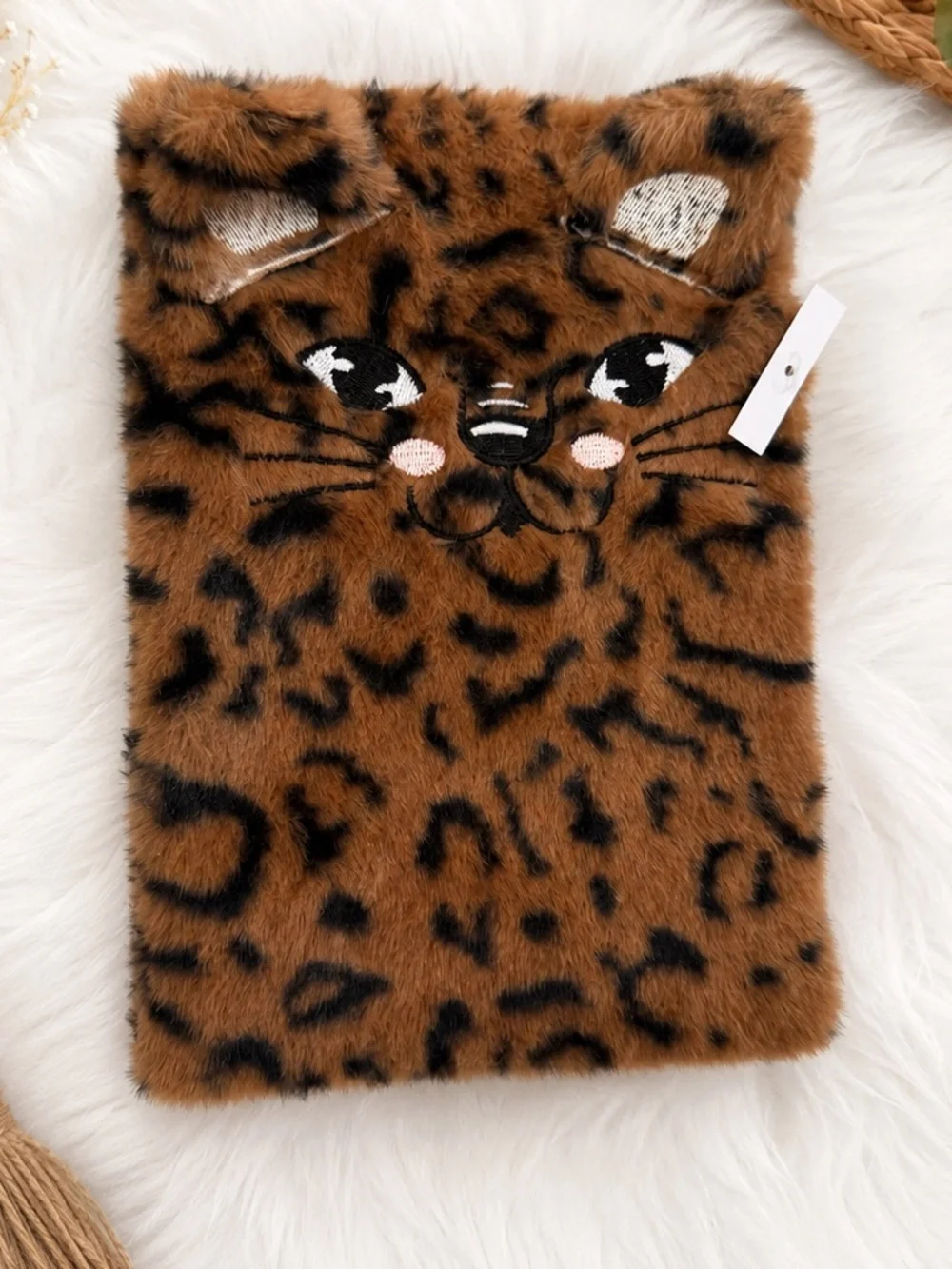 New Leopard Animal Print Plush Journal Faux Fur Journal Cat/Leopard